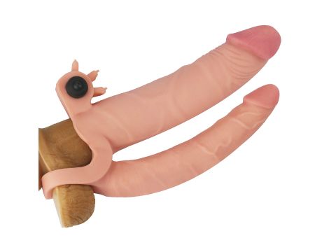 Add 1"" Pleasure X Tender Vibrating Double Penis Sleeve - 3