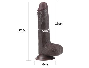 7'' Sliding Skin Dual Layer Dong - Black - image 2