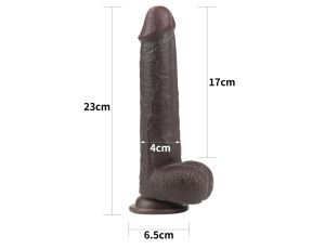 9'' Sliding Skin Dual Layer Dong - Black - image 2