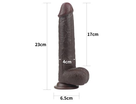 9'' Sliding Skin Dual Layer Dong - Black - 2