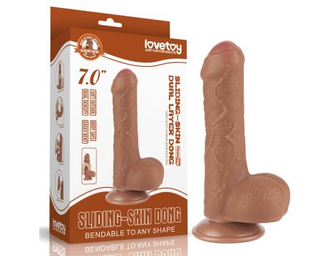 7'' Sliding Skin Dual Layer Dong Brown