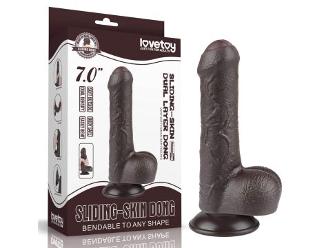 7'' Sliding Skin Dual Layer Dong Black