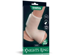 Vibrating Silk Knights Ring with Scrotum Sleeve