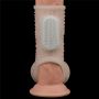 Vibrating Drip Knights Ring with Scrotum Sleeve (White) - 6