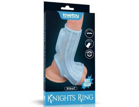 Vibrating Ridge Knights Ring with Scrotum Sleeve