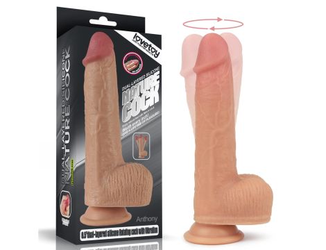 8.5"" Dual layered Silicone Rotating Nature Cock Anthony