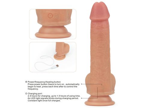 8.5"" Dual layered Silicone Rotating Nature Cock Anthony - 5