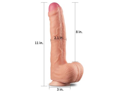 11"" Dual Layer Platinum Silicone Cock - 2