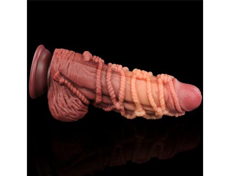 9.5'' Dual layered Platinum Silicone Cock with Rope - 3