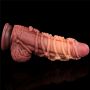 9.5'' Dual layered Platinum Silicone Cock with Rope - 4