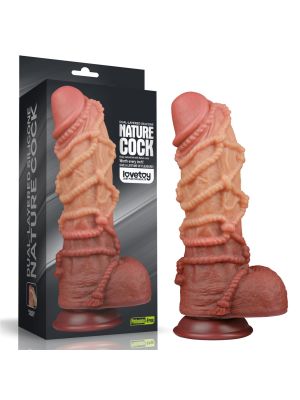 10.5'' Dual layered Platinum Silicone Cock with Rope