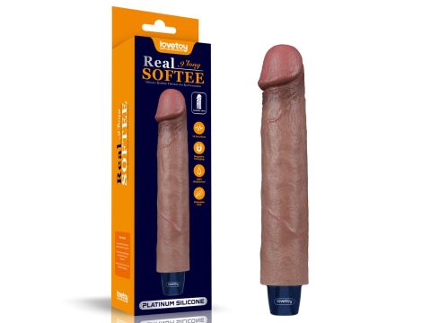 9" REAL SOFTEE Rechargeable Silicone Vibrating Dildo - 14