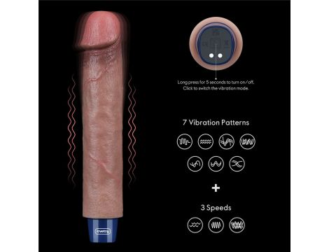 9" REAL SOFTEE Rechargeable Silicone Vibrating Dildo - 10