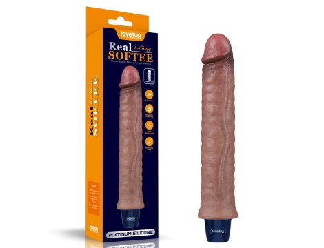 9.5" REAL SOFTEE Rechargeable Silicone Vibrating Dildo