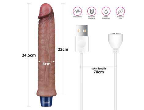 9.5" REAL SOFTEE Rechargeable Silicone Vibrating Dildo - 2