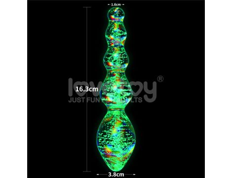 Glow-in-the-dark Twilight Gleam Glass Dildo - 2