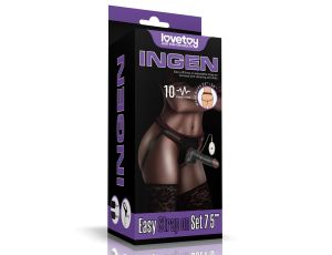 Vibrating Easy Strapon Set 7.5'' Black