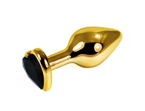 Gold Heart Plug Black