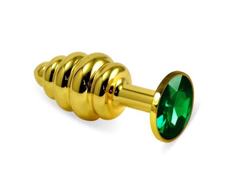 Gold Spiral Plug Green