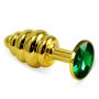 Gold Spiral Plug Green - 2