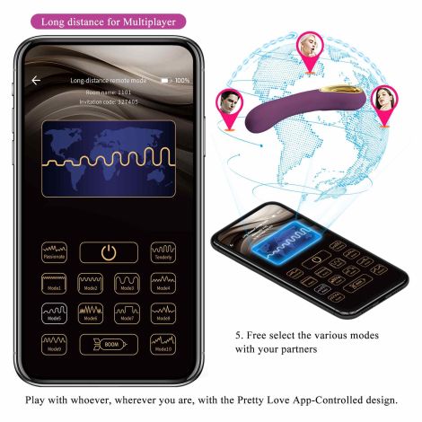 PRETTY LOVE - Ethan purple, 12 vibration functions Mobile APP Long-distance Control - 19