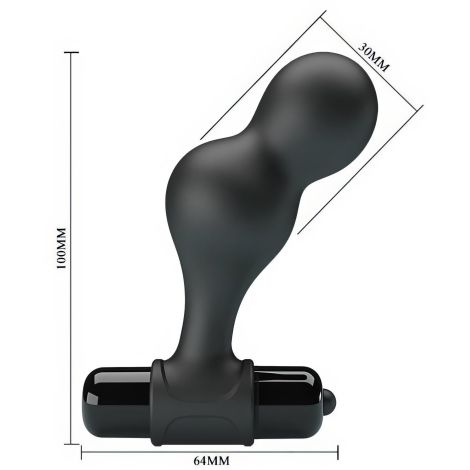 Mr. Play Silicone Anal Plug, 10 functions of vibration Black - 4