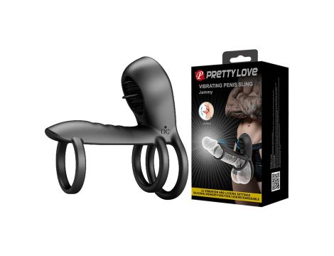 PRETTY LOVE - VIBRATING PENIS SLING Jammy, 12 vibration functions 12 licking settings Memory function