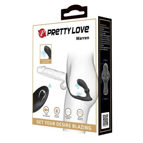 PRETTY LOVE - Warren Black, 12 vibration functions 12 pulse wave settings Wireless remote control - 10