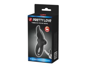 PRETTY LOVE - VIBRANT PENIS RING Black- 10 function vibrations - image 2