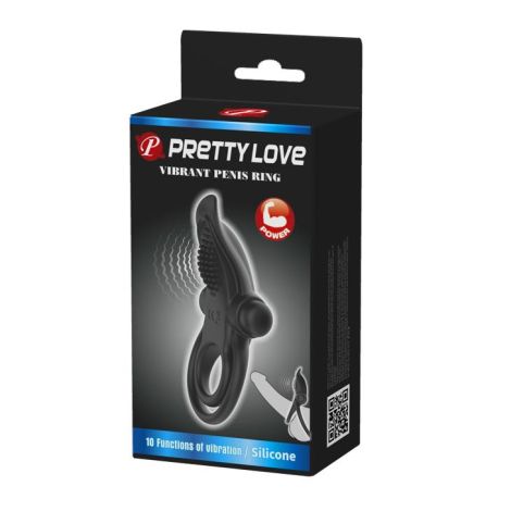 PRETTY LOVE - VIBRANT PENIS RING Black- 10 function vibrations - 8