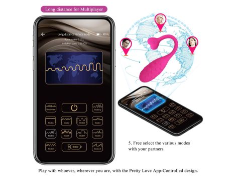 PRETTY LOVE - Fisherman Pink, 12 vibration functions Mobile APP remote control - 5