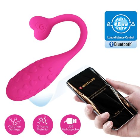 PRETTY LOVE - Fisherman Pink, 12 vibration functions Mobile APP remote control - 2