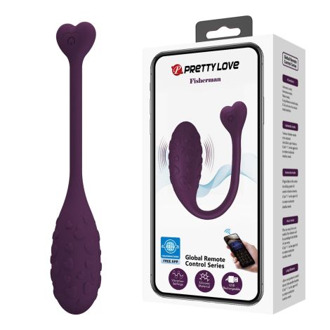 PRETTY LOVE - Fisherman Purple, 12 vibration functions Mobile APP remote control