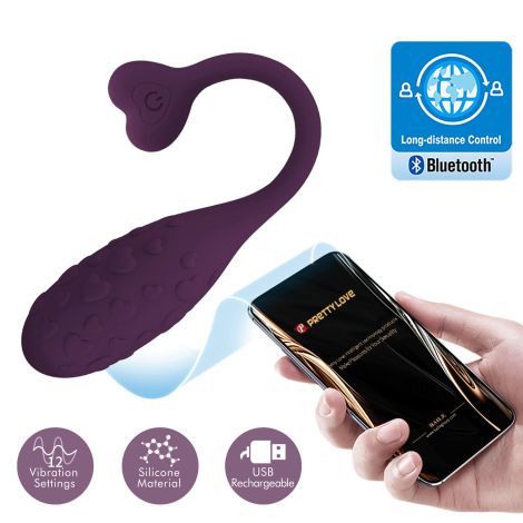 PRETTY LOVE - Fisherman Purple, 12 vibration functions Mobile APP remote control - 2