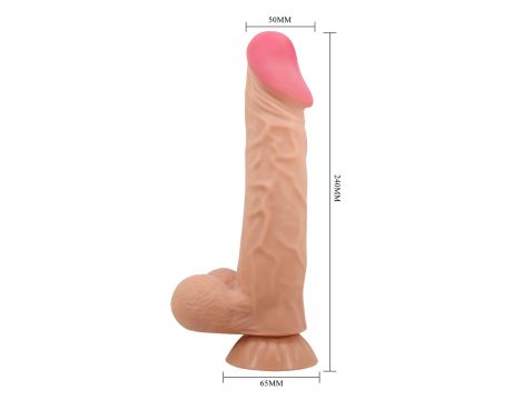 BAILE - Sliding Skin 9,4'' Flesh Vibration Bendable Suction base TPR ABS - 3