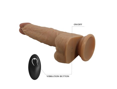 PRETTY LOVE - Jonathan 8,3'' Light Brown, 3 vibration functions Thrusting Wireless remote control - 8