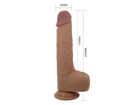 PRETTY LOVE - Tommy 8,9'' Light Brown, 3 vibration functions 3 thrusting settings Suction base Wireless remote control - 10