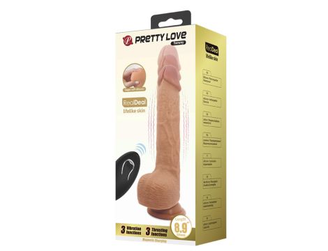 PRETTY LOVE - Tommy 8,9'' Light Brown, 3 vibration functions 3 thrusting settings Suction base Wireless remote control - 11