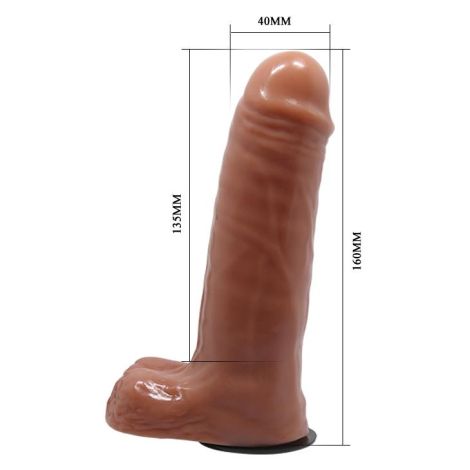 BAILE- Ultra Passionate Harness Realdeal Penis 6.2'' Brown - 3