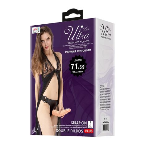 BAILE -STRAP ON DOUBLE DILDOS, 7.1''+5.9'' - 7