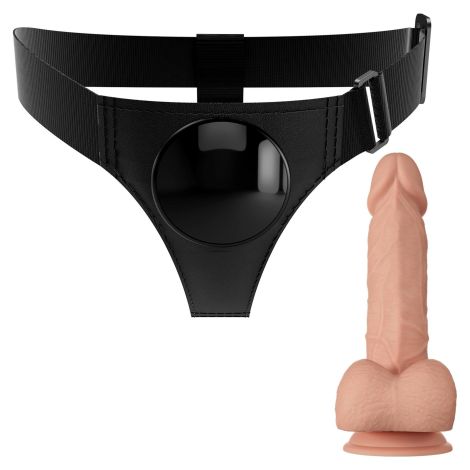 PRETTY LOVE - HARNESS BRIEFS Jerry Universal Strap-On Harness 7,6'' Dildo Flesh - 3