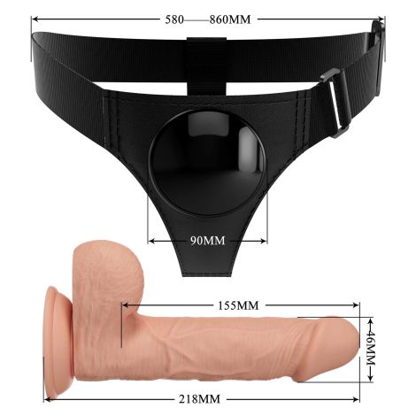 PRETTY LOVE - HARNESS BRIEFS Jerry Universal Strap-On Harness 7,6'' Dildo Flesh - 9