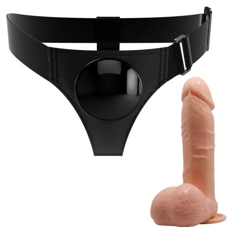 PRETTY LOVE - HARNESS BRIEFS- Tom, Universal Strap-On, 7.4'' Dildo - 3