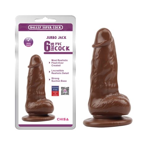 JUMBO JACK 6" Dildo-Brown