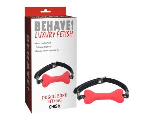 Behave! Doggle Bone Bit Gag-Red