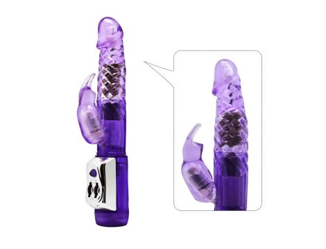 Multi-speed Vibration and Rotation whit pearls, Purple - 3