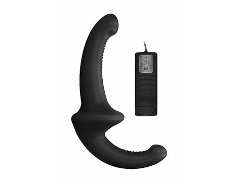 Vibrating Silicone Strapless Strapon - Black