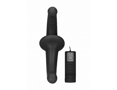 Vibrating Silicone Strapless Strapon - Black - 3