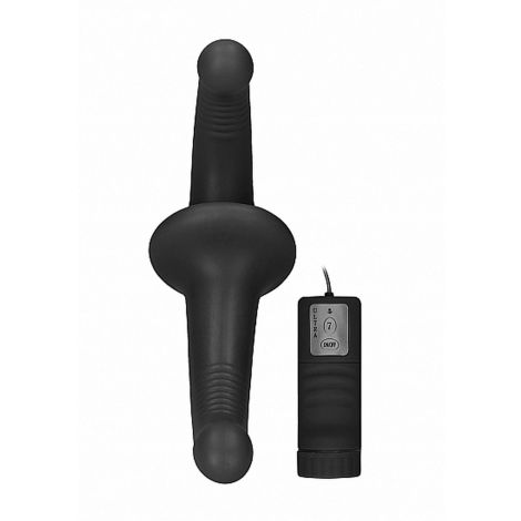 Vibrating Silicone Strapless Strapon - Black - 3