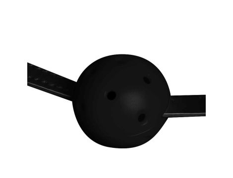 Head Harness with Mouth Cover and Solid Ball Gag - Black - 8